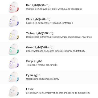 7 Colors LED Facial Mask Photon Therapy