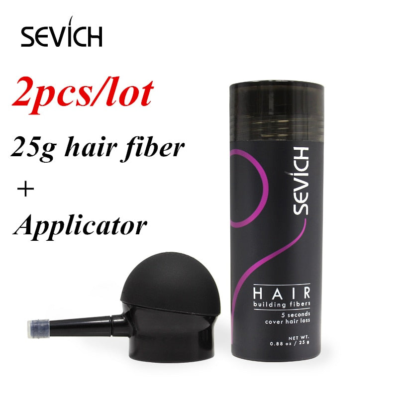 Hair Building Fiber + Applicator Keratin Fiber Hair Spray